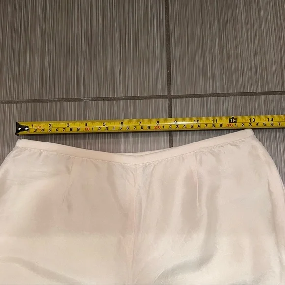 Vintage Silk Cream Teal Embroidered Butterfly Pants Yves Cossette Depeche Mode - Picture 10 of 12